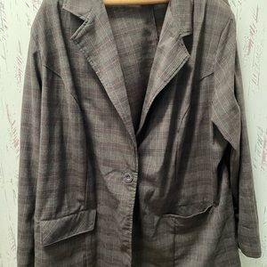 Dark gray with thin lines design blazer